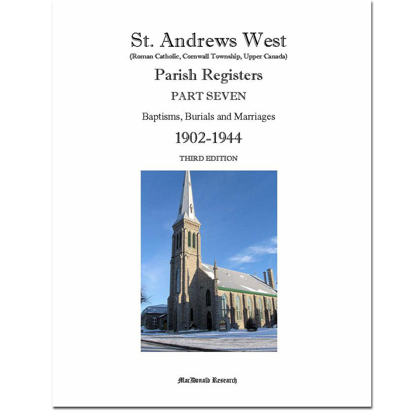 Part 7 - St. Andrews West Roman Catholic Parish Registers 1902-1944 - Third Edition