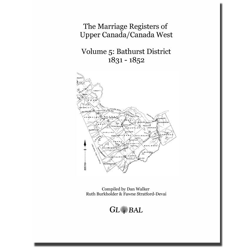 Bathurst District Marriage Register of Upper Canada, 1831-1852