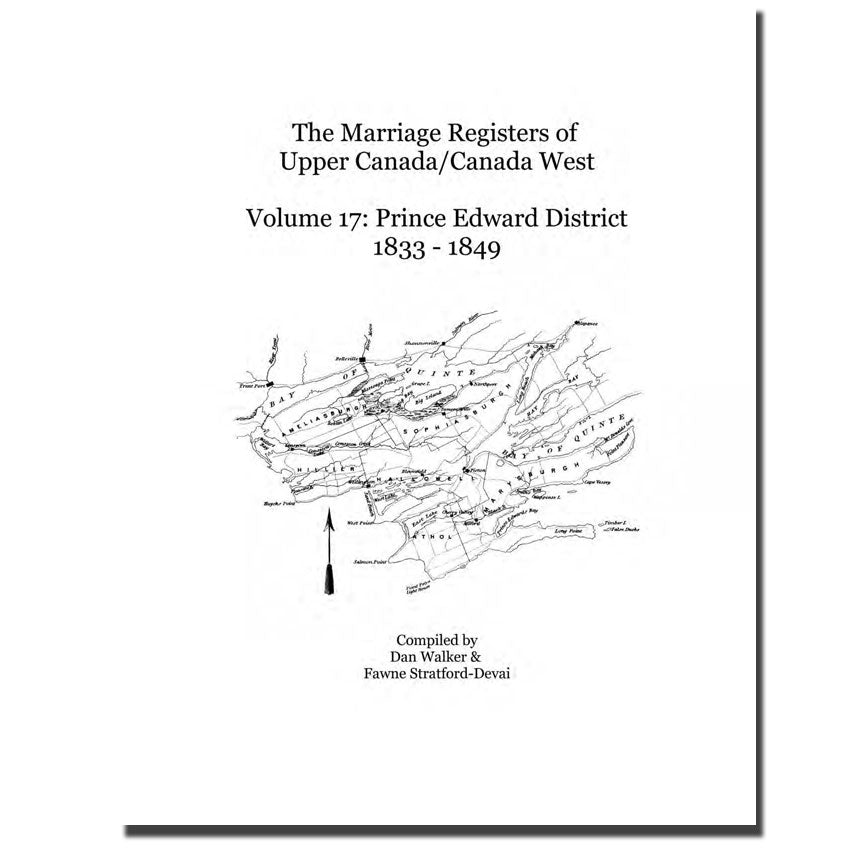 Prince Edward District Marriage Register of Upper Canada 1833-1849