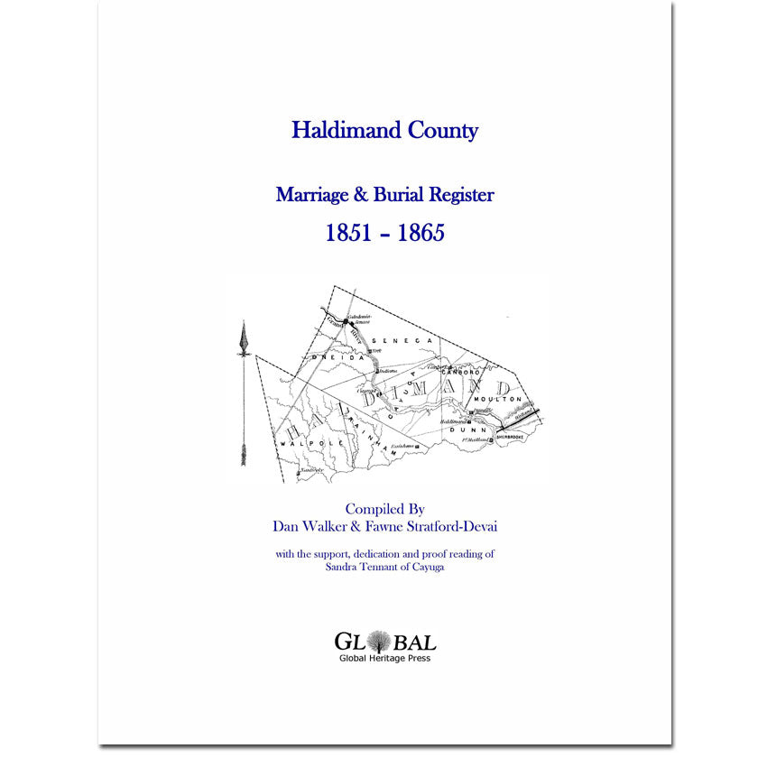 Haldimand County Marriage & Burial Register 1851-1865