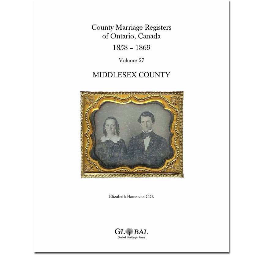 Vol. 27 Middlesex County Marriage Registers Index 1858 – 1869