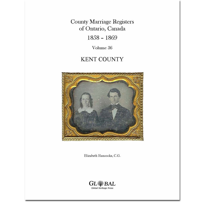 Vol. 36 Kent County Marriage Registers Index 1858 – 1869