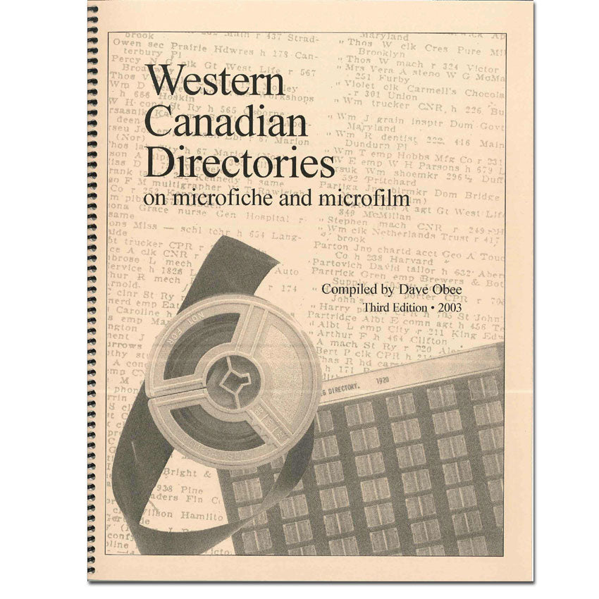 Western Canadian Directories on microfiche and microfilm: A finding aid