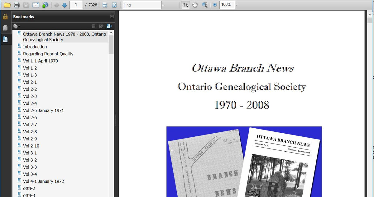 1970-2008 Ottawa Branch News, Ontario Genealogical Society