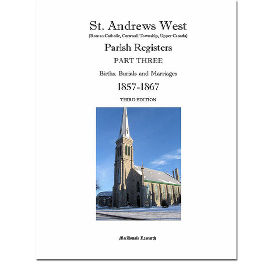 Part 3 - St. Andrews West Roman Catholic Parish Registers 1857-1867 - Third Edition