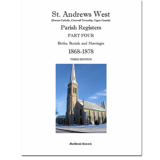 Part 4 - St. Andrews West Roman Catholic Parish Registers 1868-1878 - Third Edition
