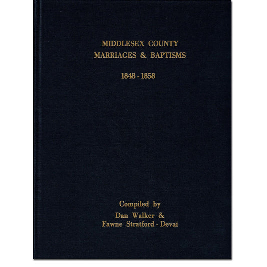 Middlesex County Marriages and Baptisms 1848 - 1858